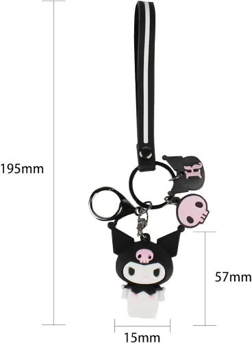 Vista 2 de PaPiJoJo Lindo llavero Kawaii Anime llavero, Hello Kitty, My Melody, Kuromi, Keroppi, Badtz-Maru, Cinnamoroll, Pompompurin