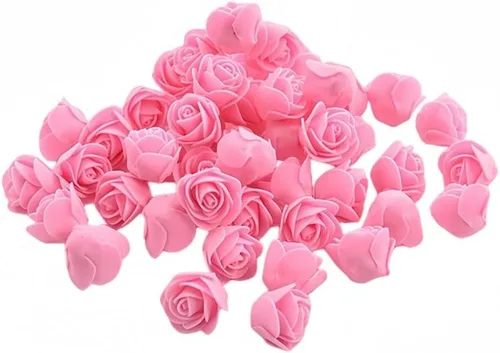 Vista 13 de Mini rosas artificiales, 100 unidades de 1.4 in, cabeza de rosa de espuma roja para manualidades, accesorios para manualidades, hogar, fiesta Azul