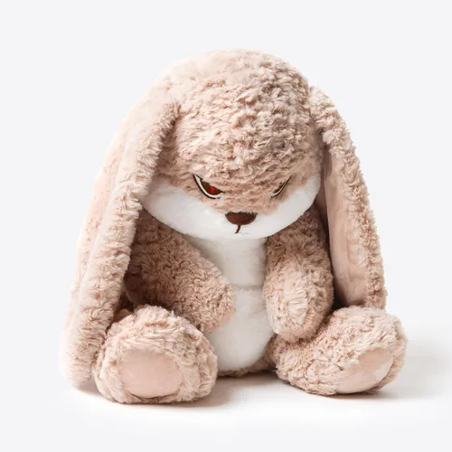 Vista 3 de ZEIO Grumpy Bunny - Peluche de conejo de peluche de 15.7 pulgadas con orejas flexibles, juguetes de peluche suaves para abrazar, perfecto para un