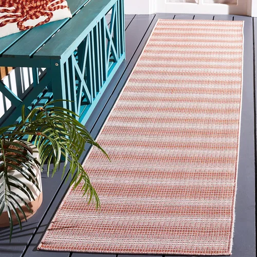 Vista 54 de SAFAVIEH Hampton Collection - Alfombra lavable para exteriores de 2 x 9 pies, color marfil y gris, no desprende pelusa y fácil de limpiar, ideal