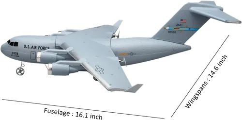 Vista 2 de Avión RC, avión de control remoto listo para volar, avión RC de 2 canales C17, avión de control remoto para niños, adultos, principiantes