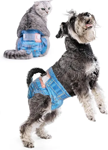 Vista 10 de Pet Soft Pañales desechables para perros hembras, pañales desechables para gatos, pañales para cachorros, 8 unidades, XS