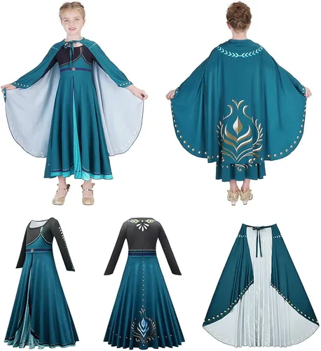Vista 2 de Kidswant Girls Princess Dress up Costume Cosplay Fancy Party Luxury Dress with Accessories 2-12 T