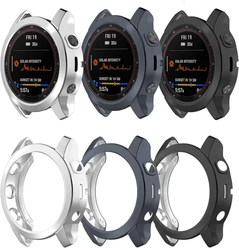 Vista 7 de Funda compatible con Garmin Fenix 7S, protector de pantalla, cubierta protectora de TPU suave, marco protector para Garmin Fenix 7S/7S Solar/7S 3