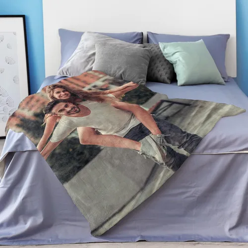 Vista 4 de Manta personalizada con fotos, regalos para mujeres, amantes, amigas, regalos con imagen, manta de franela, Navidad, aniversario, cumpleaños, boda