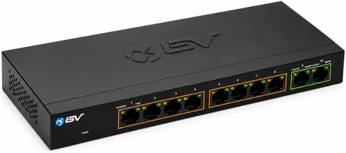 Vista 11 de BV-Tech Switch Gigabit PoE+ de 8 puertos con 2 puertos Gigabit Uplink, 130W