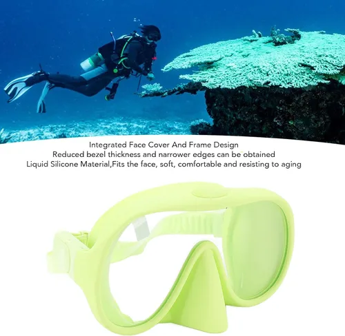 Vista 6 de Luocute Gafas de esnórquel de buceo con película antivaho de vidrio templado, máscara de natación juvenil anti rotura protegida, máscara de natación