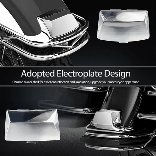 Vista 6 de NTHREEAUTO Lentes de Luces de Guardabarros Cromados Delanteros y Traseros, Puntas de Guardabarros, Protectores de Salpicaduras con Bombillas LED