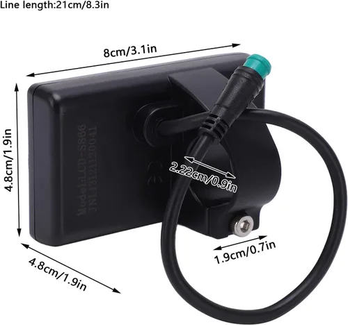 Vista 6 de Computadora de bicicleta, velocímetro de bicicleta S866, medidor de pantalla LCD, IP65, impermeable, odómetro de ciclismo, 24 V, 36 V, 48 V, panel