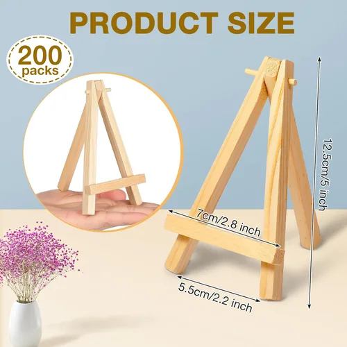 Vista 2 de Mimorou 100 soportes de caballete de madera pequeños, caballetes de lona de madera, para manualidades, trípode, pintura, soporte de mesa