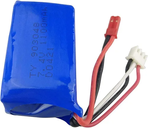 Vista 3 de Baterías de litio de 7.4 V 1100 mAh (2 piezas) con cargador 2 en 1 para WLtoys A949 A959 A969 A979 S989 V912 T23 T55 F45 RC Control remoto batería