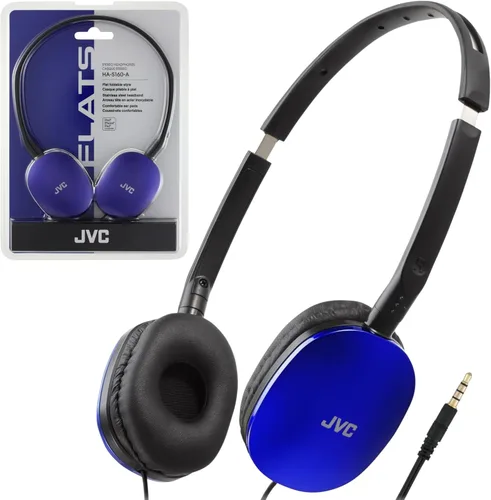 Vista 11 de JVC Flats - Auriculares plegables y coloridos con control remoto y micrófono, 3.94 pies, chapado en oro de 0.138 in, enchufe delgado, HAS160MA