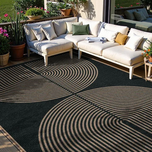 Vista 36 de Lahome Tapetes geométricos para puerta de interior para entrada, alfombra antideslizante lavable de 2 x 3 negro / neutro