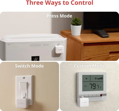 Vista 8 de Switchbot Empujador de botón de interruptor inteligente (Bluetooth): Fingerbot para interruptor basculante/botones unidireccionales, control