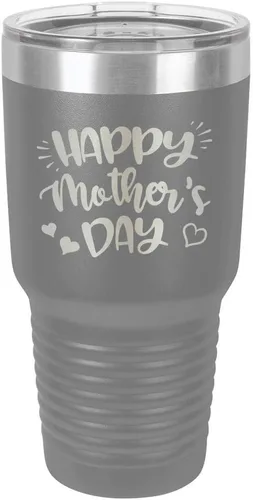 Vista 10 de Taza de viaje con texto en inglés "HAPPY MOTHERS DAY 30 oz Drink Tumbler with Straw " grabado con láser con divertidas citas " Compare con Yeti