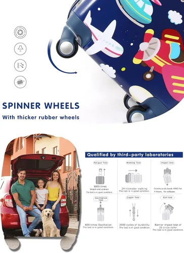 Vista 5 de Maleta de mano para niños con 4 ruedas, funda rígida para que los niños pequeños viajen, B-PLA, Katong