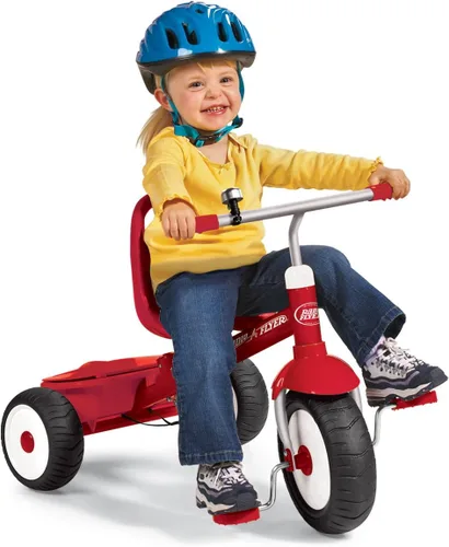 Vista 8 de Radio Flyer Deluxe Steer & Stroll Trike, Sencillo, rojo, Rojo
