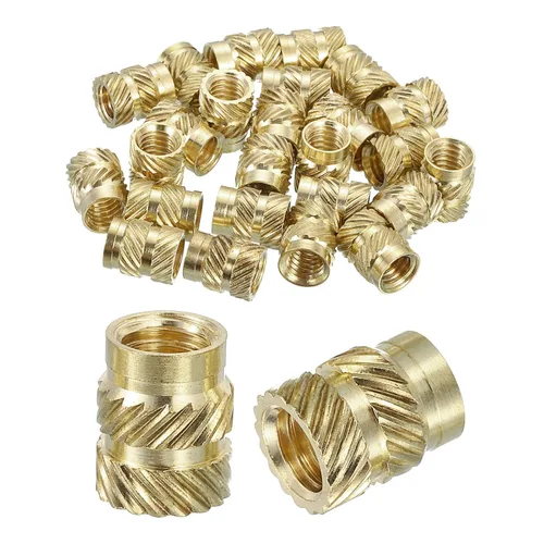 Vista 40 de uxcell Tuercas de inserción moleteadas, 100 piezas M1 x 1.5mm L x 2mm DE 3D Impresión de latón Tuercas de inserción roscadas hembras Insertos