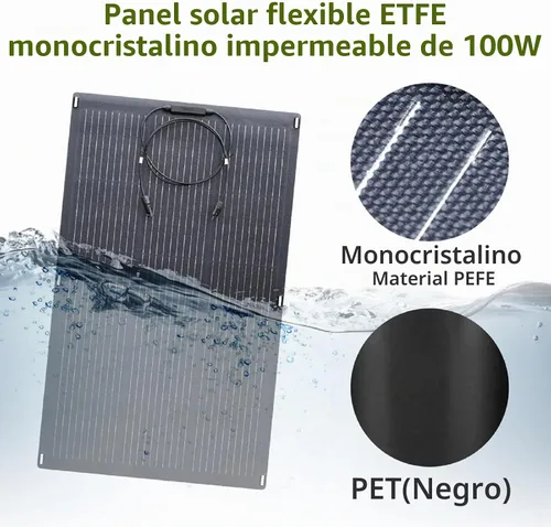 Vista 3 de ALLPOWERS SF100 100W Panel solar flexible ultra fino 0.118 in flexible cargador solar monocristalino con 25% de eficiencia IP68 impermeable para RV