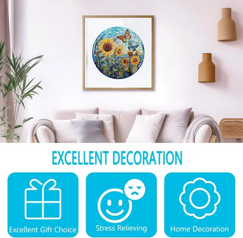 Vista 5 de Rompecabezas de madera para adultos, rompecabezas de madera de girasol de cristal, rompecabezas de madera de forma única para adultos, rompecabezas