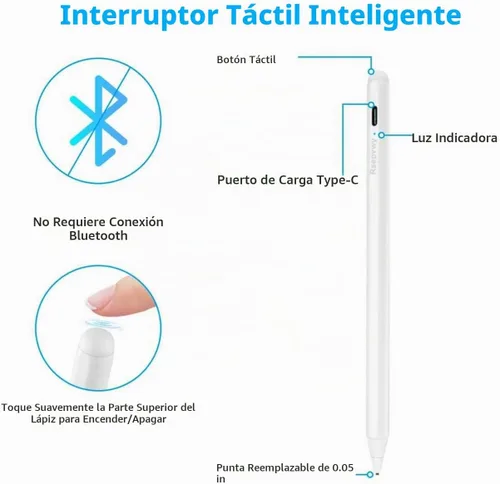 Vista 3 de Lápiz óptico para iPhone X/11/12/13/14/15/16/17/18 Pro Max, color negro Blanco