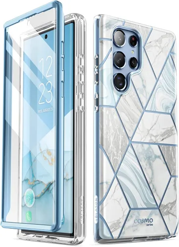 Vista 8 de i-Blason Funda para Samsung Galaxy S22 Ultra 5G (2022) con protector de pantalla integrado, diseño de purpurina de la serie Cosmo Slim protección