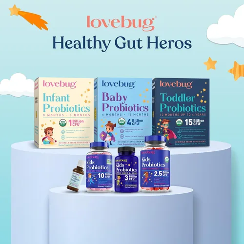 Vista 10 de LOVEBUG - Probióticos para niños – Gomitas masticables con fibra prebiótica para niños de 4 años en adelante, suplemento diario para la salud