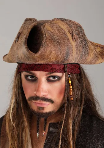 Vista 4 de Disfraz auténtico de Capitán Jack Sparrow para adultos, Marrón