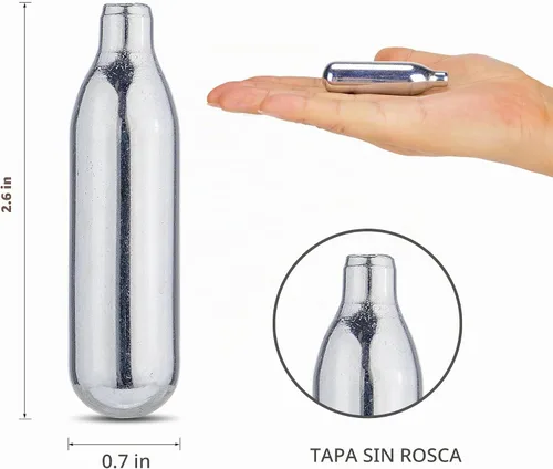 Vista 3 de Cartuchos de CO2 de 8 gramos / 12 gramos, sin rosca, cartuchos de cilindro de CO2 de alta calidad para pistolas de paintball, pistolas
