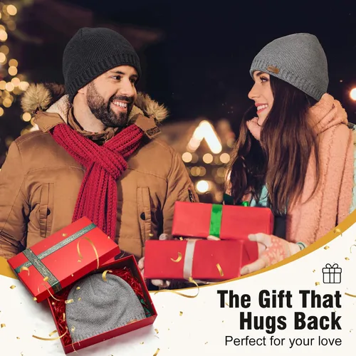 Vista 6 de Wmcaps Gorro de invierno con forro polar cálido, gorro de invierno de punto suave para hombres y mujeres
