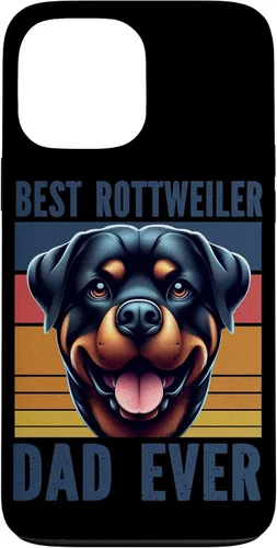 Vista 23 de Rottweiler Dad Rottie Father Dog Parent Father's Day Retro Case for iPhone 16