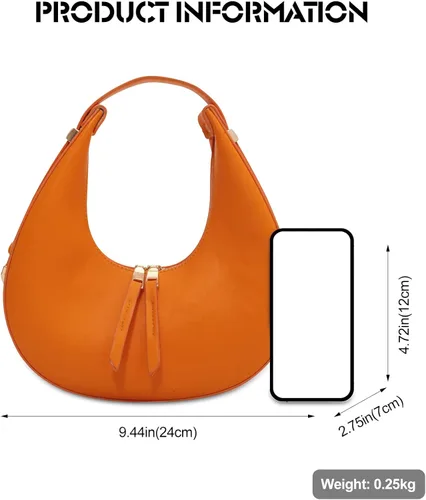 Vista 7 de Ergocar Bolso de mano para mujer, bolso de media luna para mujer, bolso de moda para las axilas con asa superior