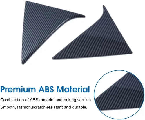 Vista 2 de 2 piezas de ABS estilo fibra de carbono estilo cola de coche, triángulo, ventilación trasera, ala lateral, marco de ventana lateral, accesorios