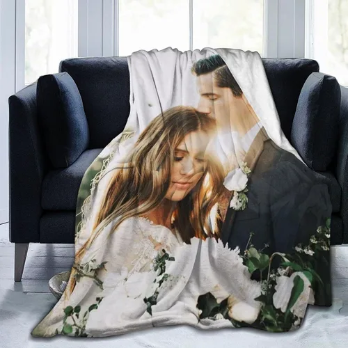 Vista 7 de QETXVI Manta personalizada con fotos, texto, manta personalizada de franela para regalos de cumpleaños de adultos y niños, Navidad, Halloween