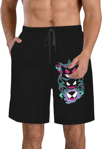 Vista 2 de DPFHL Gengar Logo Swim Trunks Mens Quick Dry Bathing Suits with Mesh Lining Workout Shorts