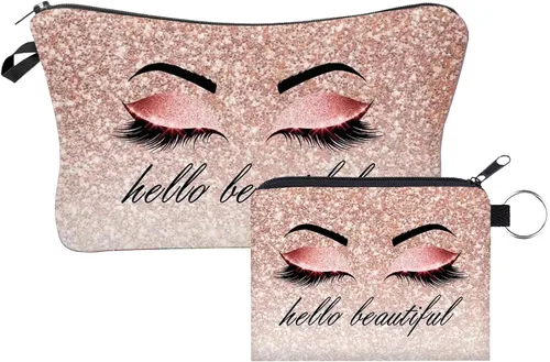 Vista 15 de Bolsa de maquillaje para bolso, bolsas de cosméticos para mujer, regalo inspirador para mujer, pequeña bolsa de cosméticos divertida, bolsa de viaje