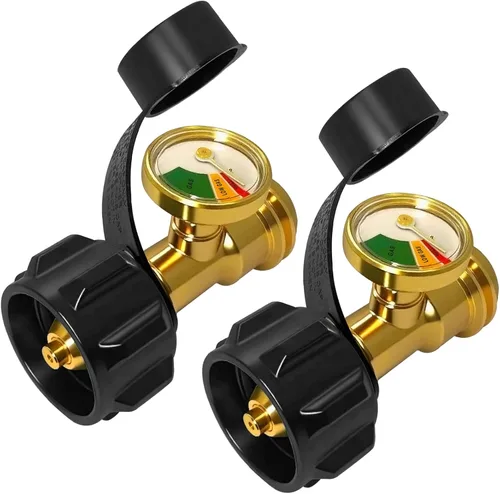 Vista 8 de Indicador de nivel de tanque de propano, medidor universal de propano para tanque LP de 5-40 lb, medidor de presión de gas con código