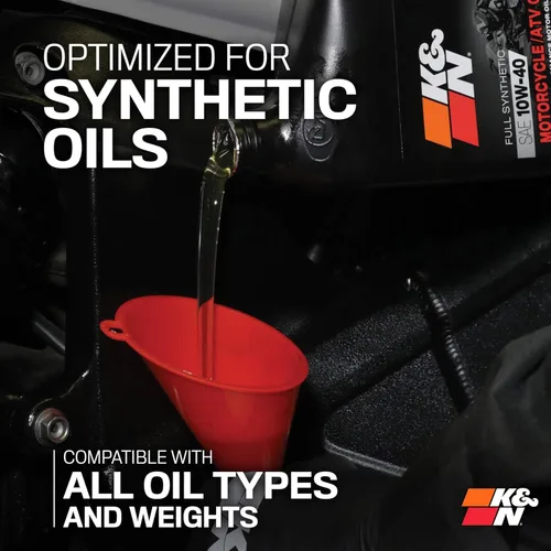 Vista 7 de Filtro de aceite K&N Powersports de alto rendimiento, Negro