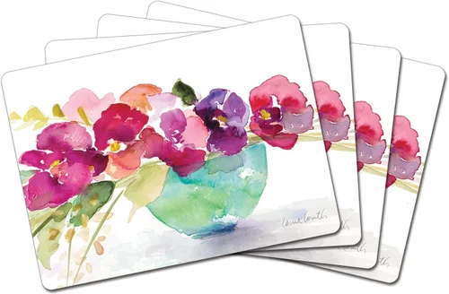 Vista 10 de Manteles Individuales Decorativos Premium de Tablero Duro para Mesa Jardín de Medianoche Negro y Blanco Paquete de 4 Fabricado en los Estados Unidos