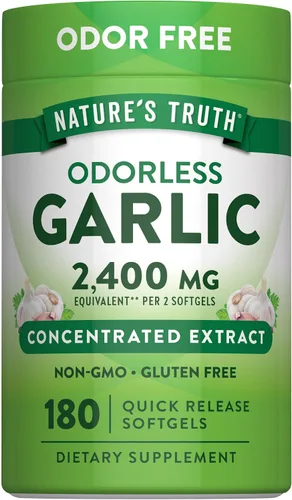 Vista 8 de Ajo inodoro 2400 mg 120 cápsulas de gel blando Pastillas de extracto de alta resistencia Sin OMG, suplemento sin gluten por Nature's Truth