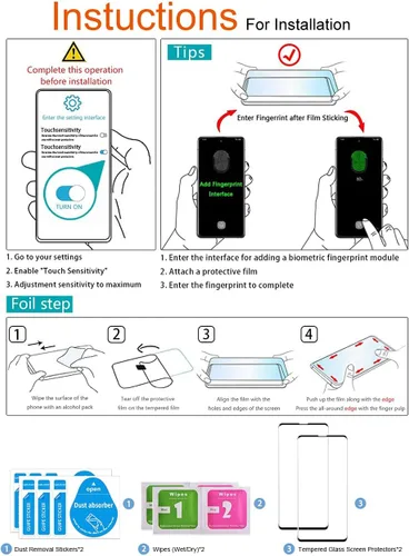 Vista 7 de Samsung Galaxy Note 10 Protector de pantalla de vidrio templado para Galaxy Note 10 [Curvo 3D] [Reconocimiento de huellas dactilares] Protector