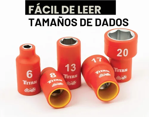 Vista 4 de Titan 68100 Juego de llaves de vaso con aislamiento VDE de 19 piezas de 3/8 pulgadas
