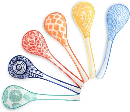 Vista 9 de Selamica cucharas de café de cerámica, cucharaditas de 5.2 pulgadas, juego de cucharas pequeñas para espresso, té, postre, agitación, aptas