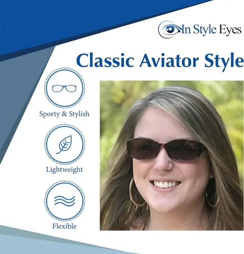 Vista 5 de In Style Eyes Elegantes lentes de sol de lectura completa - Lentes de sol de montura ovalada con montura completa, lentes no polarizados tintados