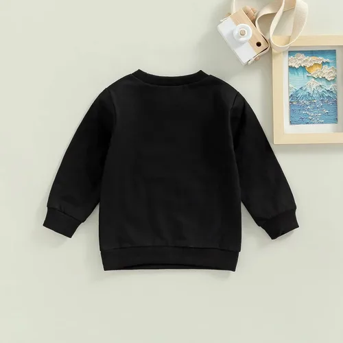 Vista 4 de FYBITBO Sudadera de manga larga con cuello redondo y cuello redondo para bebé, niña, brujas, para otoño