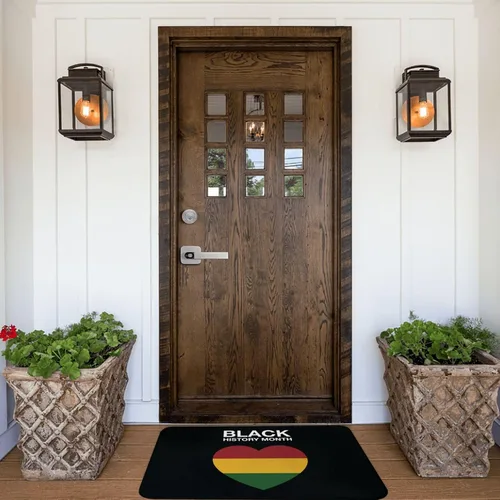 Vista 6 de Tapete antideslizante para puerta del mes de la historia negra, tapete decorativo para entrada, dormitorio, baño, exterior, interior, 16 x 24
