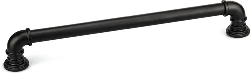 Vista 7 de Richelieu Hardware BP9464128900 Sheffield Collection - Tirador arqueado tradicional de centro a centro, color negro mate, para puertas de granero