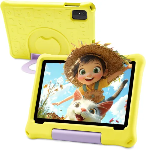 Vista 9 de Tableta de 10 pulgadas para niños con control parental, 8 (4+4) GB de RAM 64 GB ROM, Octa Core, WiFi 6, batería de 5000 mAh, GMS - Tableta para Azul