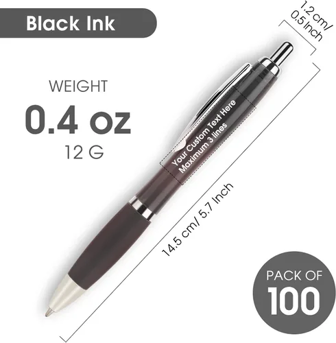 Vista 3 de 100 bolígrafos personalizados a granel personalizados con tu nombre, texto, mensaje para negocios, graduación, aniversarios