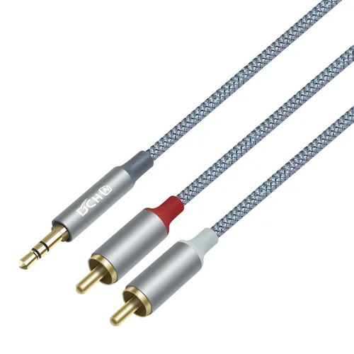 Vista 8 de DCHAV Cable adaptador de audio USB a RCA de 4 pies tipo A a 2 RCA macho 2RCA y divisor en Y, cable trenzado de nailon, interfaz rojo y blanco